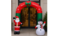 Christmas Archway with Santa and Snowman Outdoor Santa and Snowman Archway Inflatable Christmas Arch Lightweight Oversized