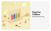 Hand-Eye Coordination Wooden Reasoning Training Toy Brain Teaser Double-Sided Pattern Matching Game Made from Wood Sliding Reasoning Board Polished Edges for Children 2-3 Years, Toddlers, Preschoolers, Daycare, Classroom