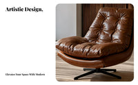 Upholstered Rotate Chair Minimalist Design Tufted Rotate Armchair Retro Design Deeply Padding Ed for Adults, Living Room