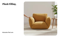 Upholstered Single Sofa Minimalist Design Upholstered Accent Chair Thickly Cushioned Sturdy Construction for Homeowners, Balcony
