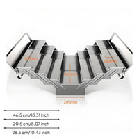3-Tier Folding Tool Chest Rust-Proof Stainless Steel Tool Box for Electricians