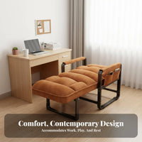 Armless Cross-Legged Computer Chair Sturdy Duty Rolling Desk Seat Ergonomic Backrest 360-Degree Rotating Base for Students