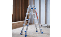 Foldable Telescoping Ladder with Tool Bag Multifunction Telescoping Ladder Aluminum Compact for Handymen, Painters, Apartment