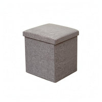 Foldable Storage Ottoman Padded Top Upholstered Storage Ottoman Space Saving