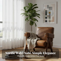 Single-Person Armchair Wabi-Sabi Aesthetic V-Leg Cane Chair Retro Design dense-foam Foam for Adults, Living Room, study corner