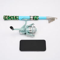 Telescopic Lure Fishing Rod 1.8m, Portable Spinning Rod & Reel Combo Set, Fibreglass Travel Fishing Pole for Stream, 32-46cm Retracted