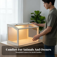 Syrian Hamster Villa Sturdy and Long-Lasting Wooden Hamster Enclosure Well