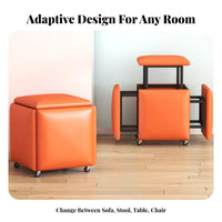 5 Pieces 5-in-1 Cube Stool Sturdy framework 5-in-1 stackableing Cube Easy to Clean