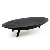 Wabi-Sabi Retro New Chinese Style Oval Three-Legged Tray Solid Wood Fruit Tray Decorative Tray