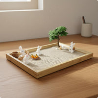 Panda Sand Tray Decor Compact Miniature Desk Landscape Portable for Office, Home