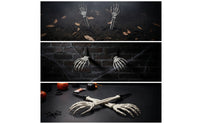 2 Pieces Halloween Skeleton Hand Stakes Articulated Skeleton Arm Stakes Spooky Decorations Plastic for Yard, Lawn, Garden, Haunted House