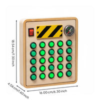 Early Education LED Light Switch Toy Hand-Eye Coordination Wooden Button Board Develops Concentration for Preschoolers