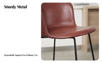 Metal Frame High Stool with Backrest Utilitarian Design Kitchen Island Stool Warehouse Design Built-in Footrest for Homeowners