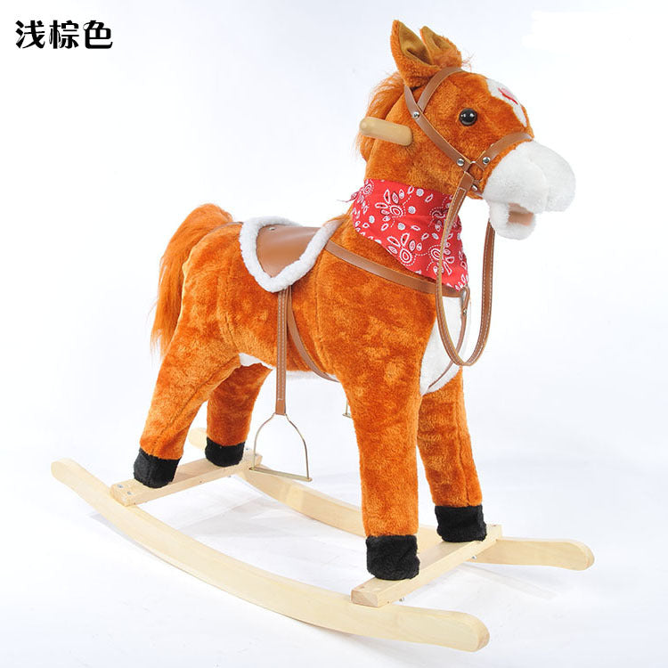 Blue Yishi Wooden Rocking Horse Toy for Children