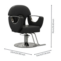 Hydraulic Styling Chair Round Base Salon Styling Chair Polished Finish