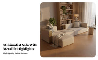 Lowoutline Straight-Line Sofa Light Luxury aesthetic Living Room Seating Italian Inspired Couch for Families, Adults, Showroom, Lounge Area, Movie evenings