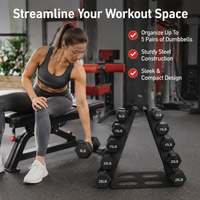 Black Steel Dumbbell Rack 4 Tier for Home Gym Storage Hex Dumbbells Matte Finish