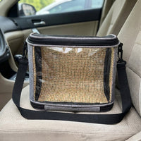 Portable Pet Carrier with Transparent Window and Textile Hamster Carrier, Rectangular Guinea Pig Travel Box, Outdoor Small Animal Bag