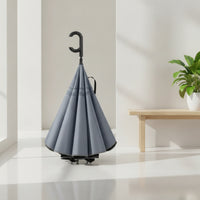 Wind Resistant Umbrella with C-Shaped Handle Windproof 16-Rib Umbrella Large Heavy Duty for Commuters