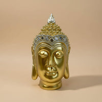 Shakyamuni Head Figurine Vintage Inspired Zen Design Buddha Bust for Tea Room