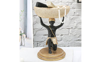 Resin Tribal Figure Key Holder Creative Design Kneeling Man Statue with Bowl Multi-Functional Home Decoration for Office