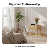Single-Drawer Cabinet with Open Shelf Minimalist Design Nightstand Modern design