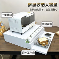 Kitchen Microwave Oven Shelf with Pull-Out Drawer