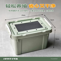 防逃跑鲜活蚯蚓养殖箱专用透气防臭小号加厚塑料饲养盒家用观察箱