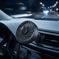 Adjustable Angle Car Air Vent Fan Compact Dashboard Vent Fan Slim 360 Rotatable for Drivers, Commuters