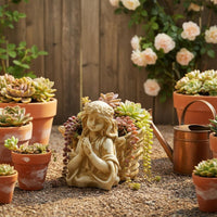 Praying Angel Planter European Design Angel Figurine Flower Pot Antique Finish