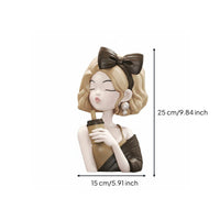 Cartoon Girl Statue Desktop Display Coffee Girl Ornament Cute Design for Office