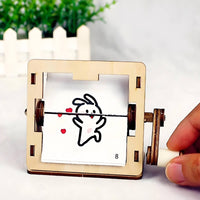 Hand Crank Animation Machine Creative Wooden Crank Model Interactive for Desk