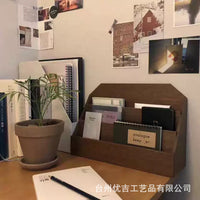 Japanese Style Wooden Desktop Organizer for Cards and Documents