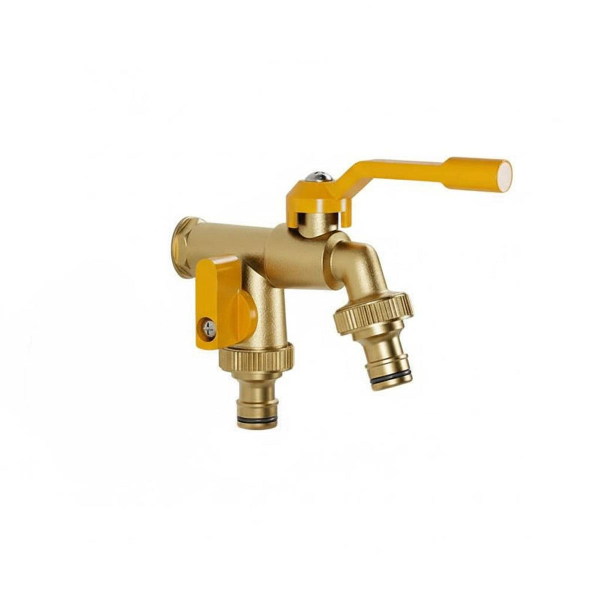 Double Outlet Outdoor Faucet High Flow Anti-Freeze Hose Bibb Independent Valves