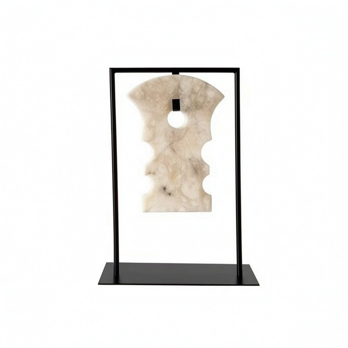 Metal Frame with Marble Insert Modern Frame with Hanging Ornament Minimalist Tabletop Decor Piece for Entryway