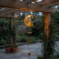 Solar Wind Chime Light Waterproof Outdoor Lighting Wrought Iron for Yard