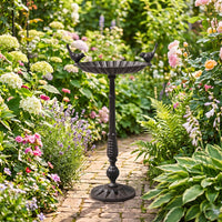 Pedestal Bird Feeder Antique Bird Feeder with Pedestal Decorative for Garden, Backyard
