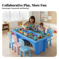 Construction Block Table Youngster Design Multi-Activity Play Table Educational for Preschoolers, Young Children, Childcare Facility, Kindergarten