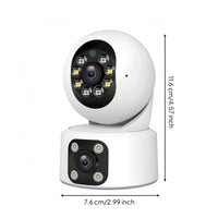 Two-Way Audio Twin-lensLens Camera Color Indoor Camera 1080p Real-Time Monitoring for Homeowners, Parents, Pet Owners