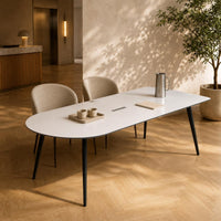 Wired Conference Table Tapered Legs Oval Conference Table E1 Board Office Furniture