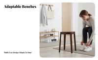 Solid Wood Construction Square Wooden Stool Nordic Aesthetic Long Bench Simple Modern Design Household Furniture Versatile Use for Homeowners, Interior Designers, New Movers, Entryway, Living Room, Hallway, Bedroom