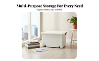 Rolling Storage container with Lid Large Capacity Wheeled Organizer container for Organizers