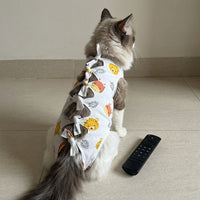 Cat Recovery Suit Post Surgery, Cat Suit with Ties, Anti-Licking Female Cat Recovery Suit, Open Leg Design for After Surgery
