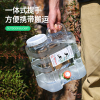 10L Transparent PC Water Storage Bucket with Spigot for Camping and Travel