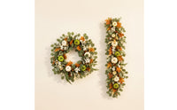 2 Pieces Artificial Vine Garland with Wreath Farmhouse for Entryway