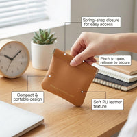 Large Cosmetic Bag for, Waterproof PU Leather Makeup Pouch with Clasp Closure, Lightweight Handbag Organizer for Daily Use