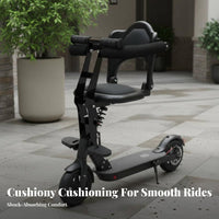Padded Cushion Electric Scooter Baby Safety Seat Shock Absorbing Foldable Electric Bike Child Seat Sturdy Steel Frame for Children