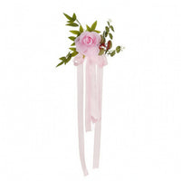 Chair Back Flower with Ribbon Lifelike Pew Flowers Handmade for Brides