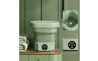 Foldable Washing Machine with Basket Electrical Outlet Powered Mini Washing Machine Portable Washer Water-Resistant Collapsible