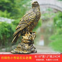 Lifelike Eagle Figurine Bronze Color Resin Craft Home Decor